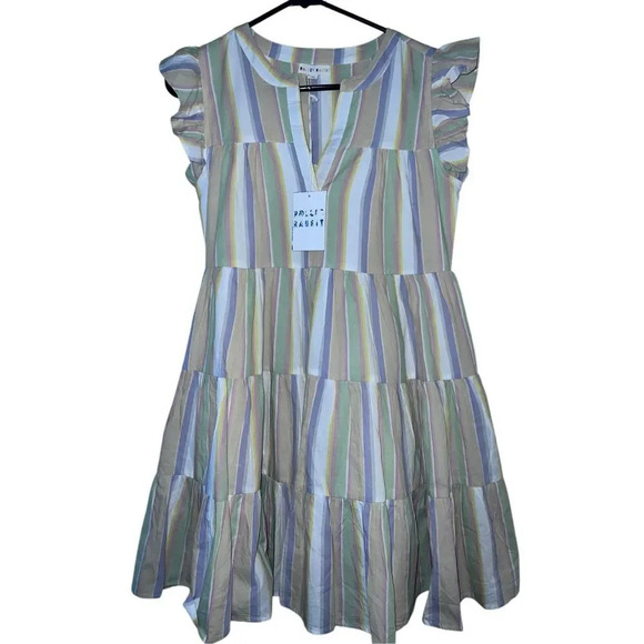 Roller Rabbit Darrel Stripe Pippa Dress size xs nwt Sleeveless Coastal Boho - Picture 3 of 6
